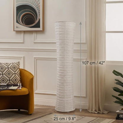 Tall Rice Paper Floor Lamp LED Light with Remote Dimmable Control, Japanese Style Ambient Standing Lamp for Living Room Bedroom Office Modern Home Decor Lighting
