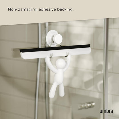 Umbra Buddy Bathroom Squeegee for Shower, Mirror, Window - Adhesive Storage Hook Included