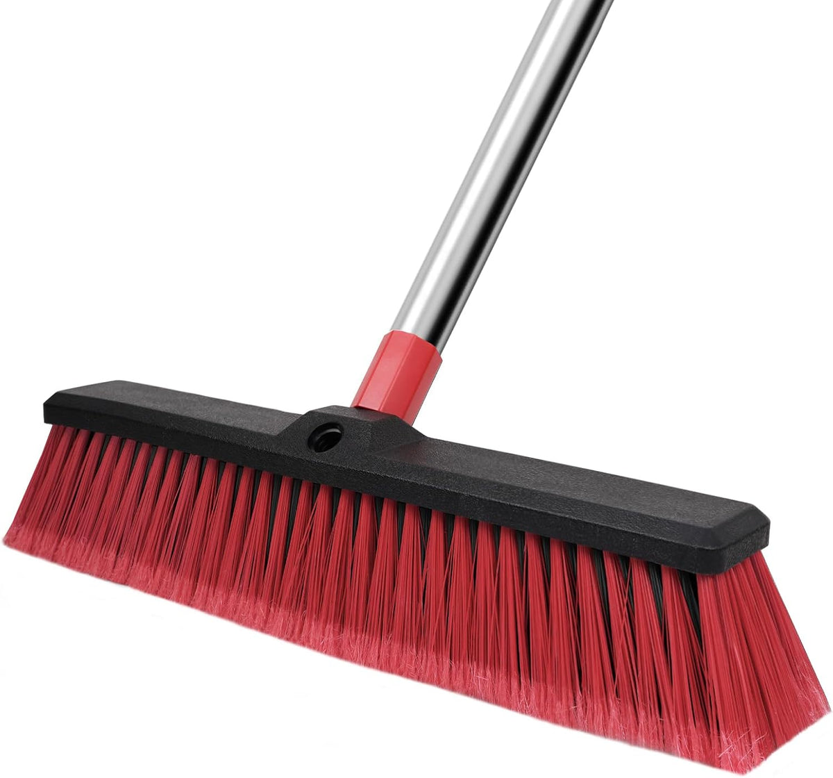 18”Push Broom with 70” Long Handle Heavy Duty Outdoor Broom for Cleaning Shop Garage Driveway Patio Deck Concrete Floor Sweeping