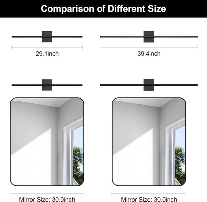 Battery Operated Wall Sconce Set of Two with Remote Control, 3000K-6000K Dimmable Black Wall Lights, Timable LED Wireless Wall Sconces, 350° Ratate for Bathroom, Living Room, Hallway 29.1 Inch