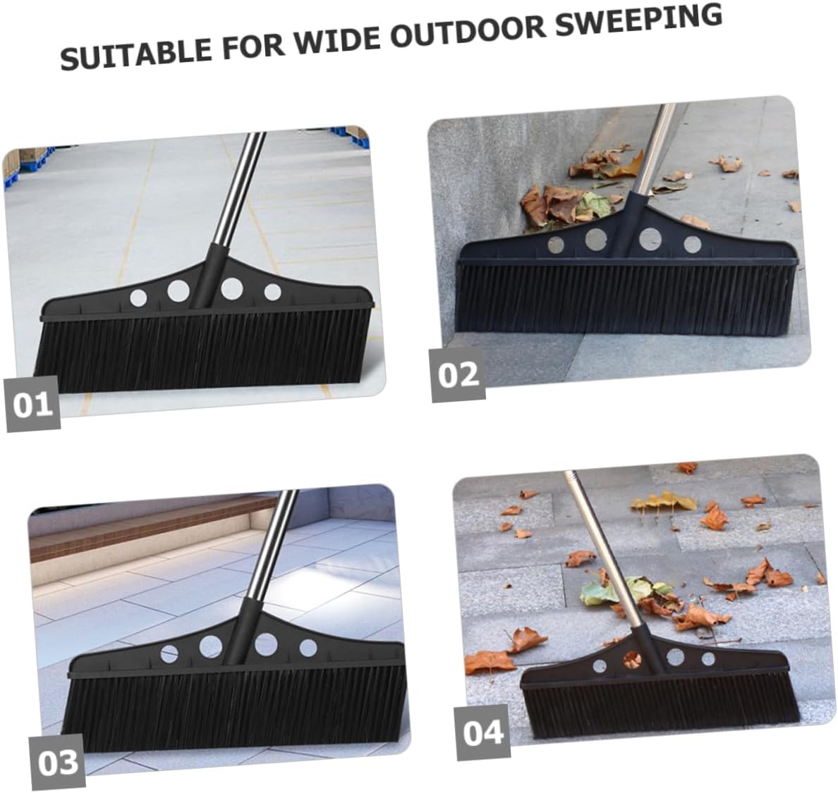 Heavy Duty Outdoor Broom Handle Detachable Wide Brush for Efficient Cleaning of Gardens Patios and Versatile Cleaner for Concrete and Brick