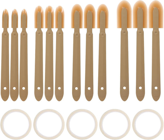 Kifmurase 17Pcs Rubber Caulking Spatulas Tools, Silicone Caulking Finishing Tool Kit, Multifunctional Caulk Remover, Smoothing Spreader Applicator for Floors, Tiles, Walls, Bathrooms (4 Sizes)