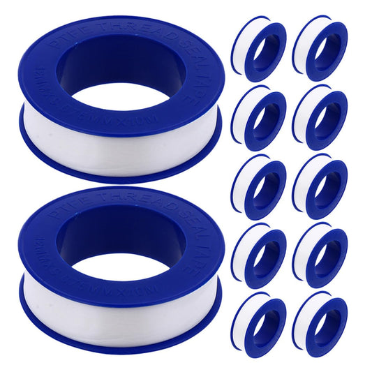 PTFE Plumbers Tape Easy to Use 12 Rolls Thread Seal Tape for Pipes and Pipe Joints for Plumbing Sealing and Industrial Applications