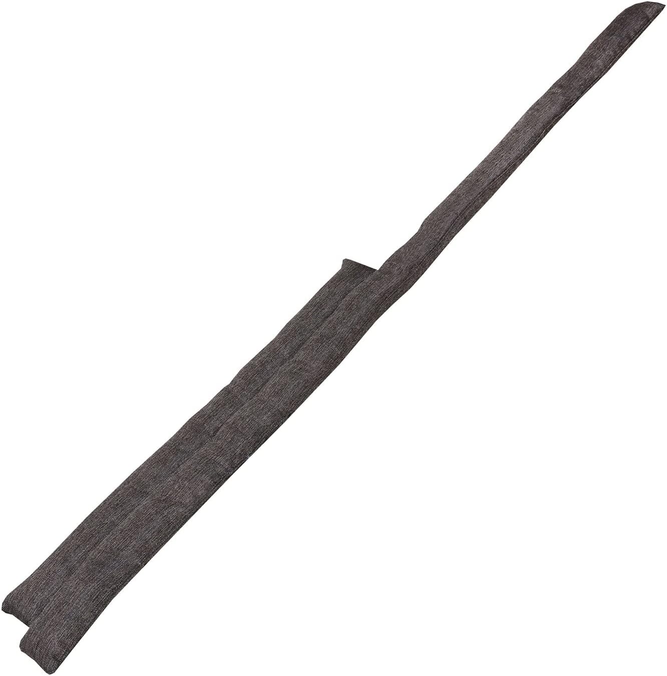 HOME DISTRICT Sliding Door Draft Stopper - Glass Door Draft Blocker, Patio Under Door Draft Stopper, Door Air Blocker Draft Dodger Approx. 71" Long - Black Faux Linen