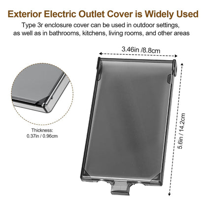 DBVC 1-Gang Vertical Recessed Outdoor Electrical Outlet Box Replacement Cover, Type 3r Enclosure Cover Replacement for Electrical Box DBVR1C/DBVS1C/DBVM1C/60VC Etc Electrical Outlet Box-3PCS