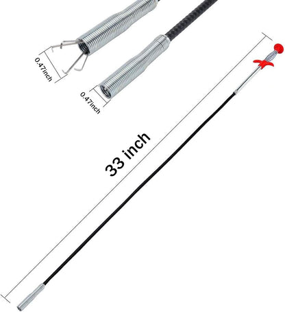 Drain Snake，116" Flexible Grabber Claw Tool Reacher Drain Snake Hair Drain Clog Remover for Toilet Sewer Shower Kitchen Bathroom Tub Clogged Drains Opener Cleaning Tool