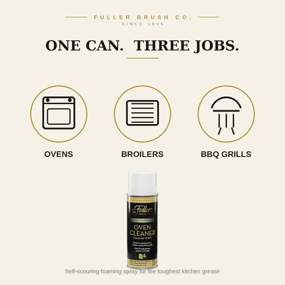 Fuller Brush Heavy Duty Oven Cleaner Spray - Fume Free, Self-Scouring Foam Cuts Baked-On Grease in 10 Min - No Harsh Smell, Minimal Scrubbing - Ovens, Broilers, Grills & Stainless Steel, 14 oz USA