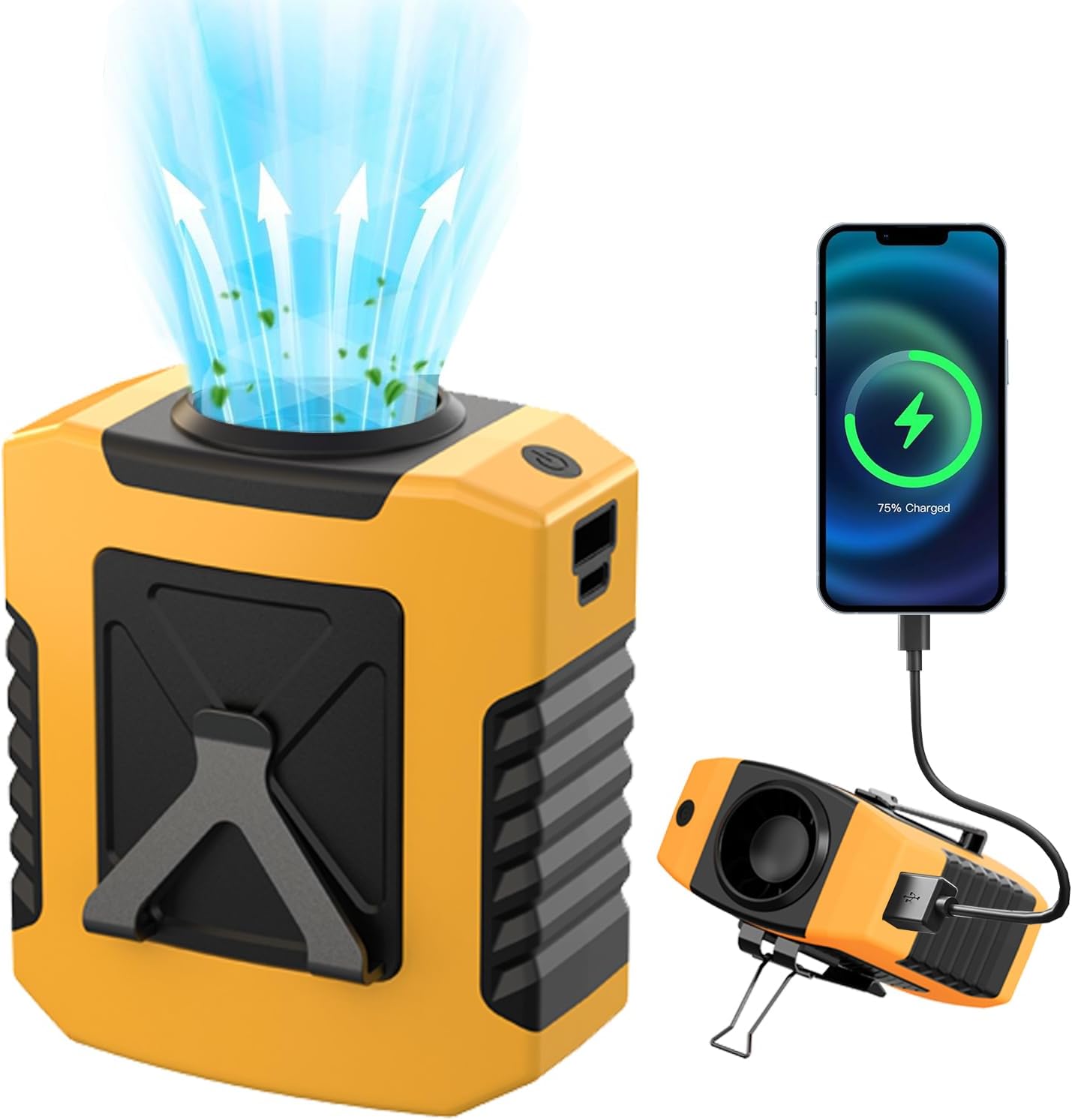Waist Fan - 3-Speed Clip-On Fan, 16000RPM, 10000mAh Rechargeable Battery, LED SOS Light - Portable Cooling for Outdoor & Work