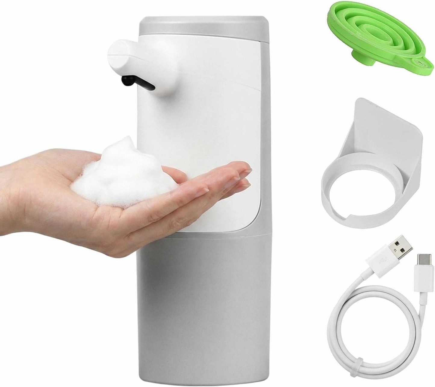 Foaming Soap Dispenser, Touchless & Rechargeable, Fingerprint-Resistant Matte Finish, Automatic Foam Soap Dispenser for Bathroom & Kitchen Countertop