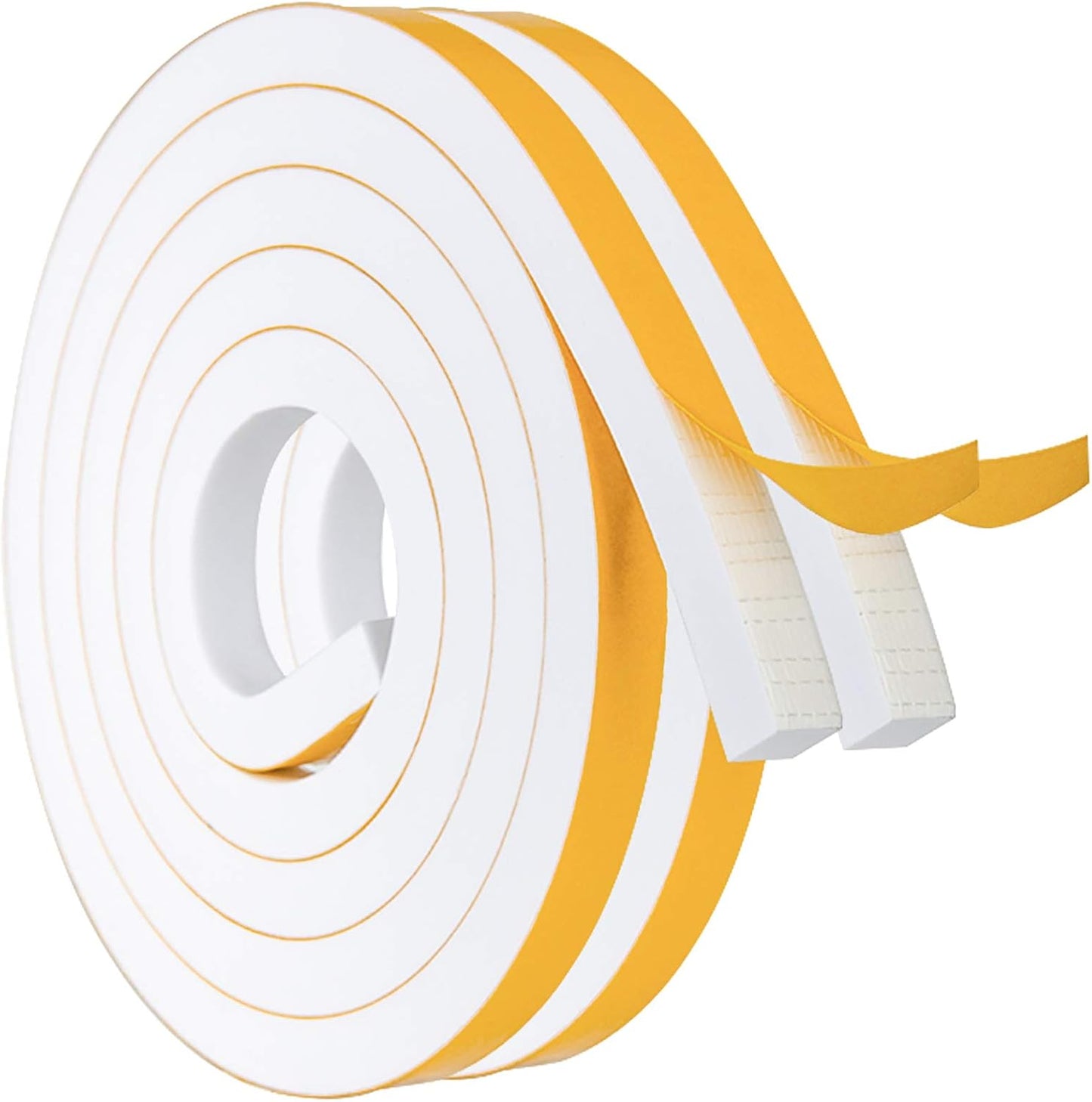 ToLanbbt White Door Window Weather Stripping Self Adhesive Foam Tape High Density Foam Sealing Strip Window Insulation Weatherproof Gasket Tape for Doors and Windows (1/2" W X 1/8" T X 16.5')