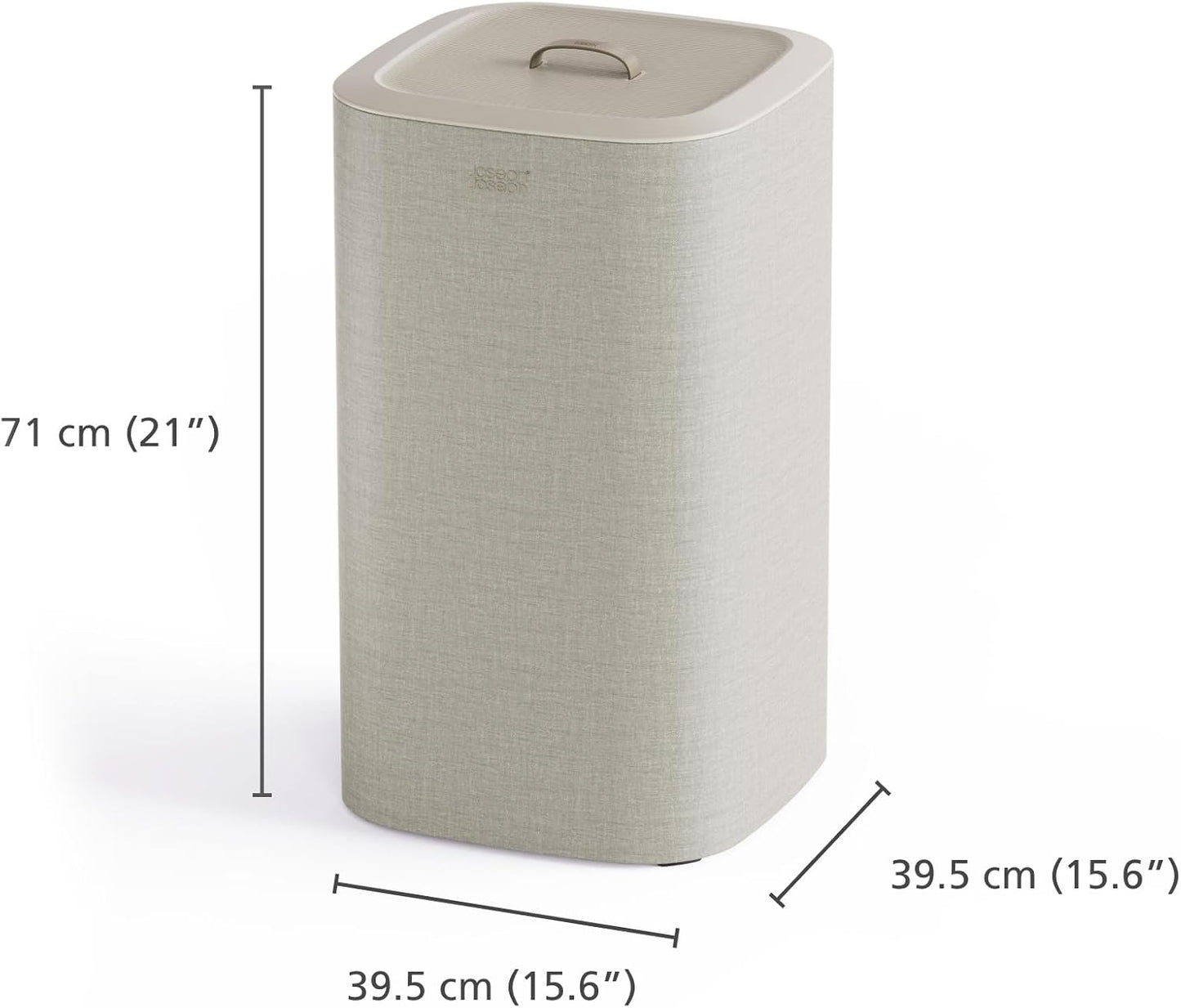 Joseph Joseph Tota Trio 90 liter/23.8 gallon Laundry Hamper Separation Basket with lid, 3 Removable Washing Bags with Handles- Ecru