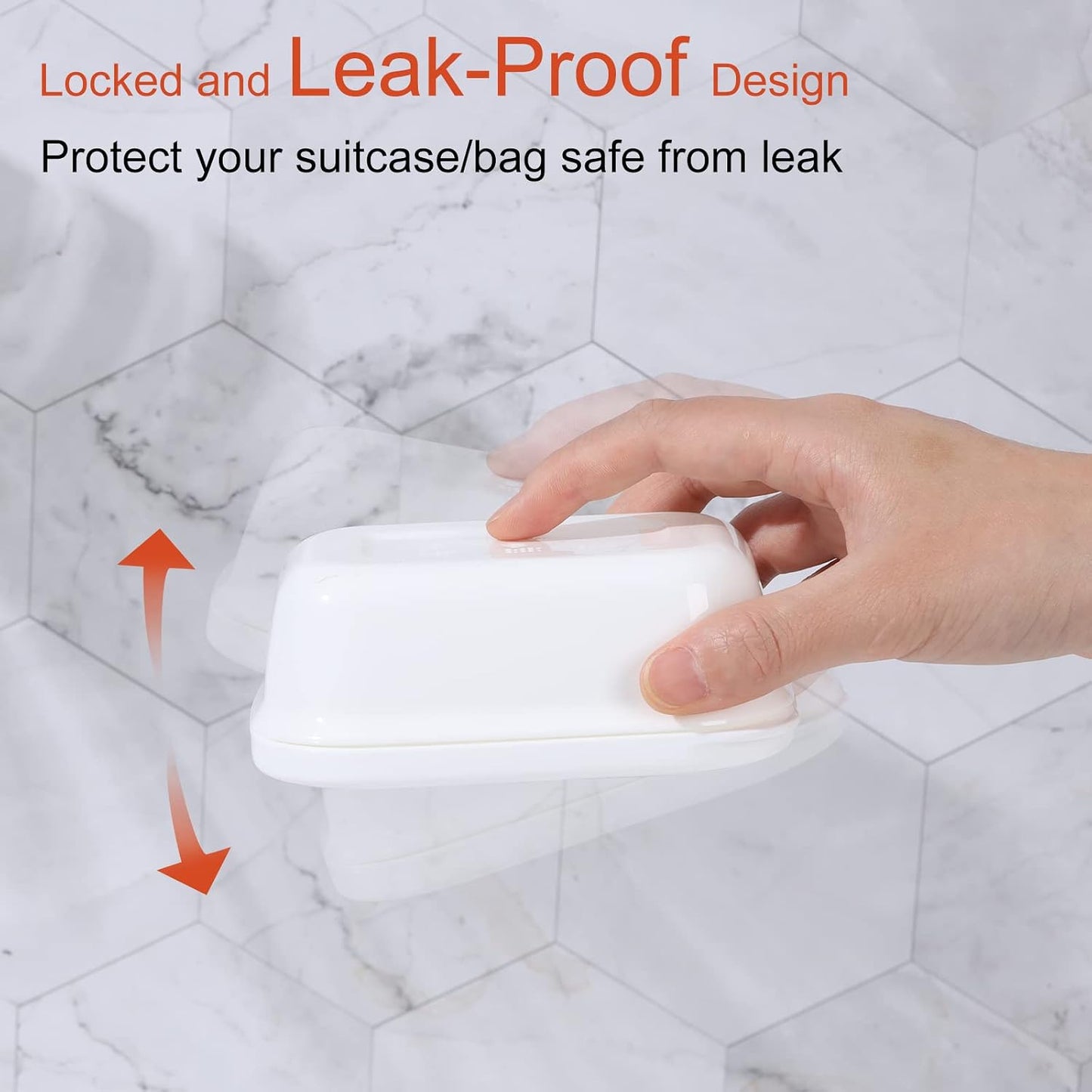 Quatish Leakproof Soap Dish with Lid & Draining Layer, Shatterproof Travel Bar Soap Holder Case Container, Portable Travel Size Toiletries Essentials for Camping, Gym, Bathroom, Black