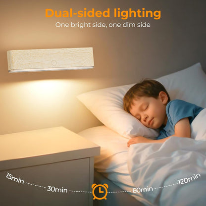 MOITA Magnetic Wireless Battery Operated Wall Sconce, Rechargeable Remote Control & Touch Control Wall Sconces Set of Two, 3-Color Temperatures LED Wall Lights, 360° Rotatable (Walnut, 2-Pack)