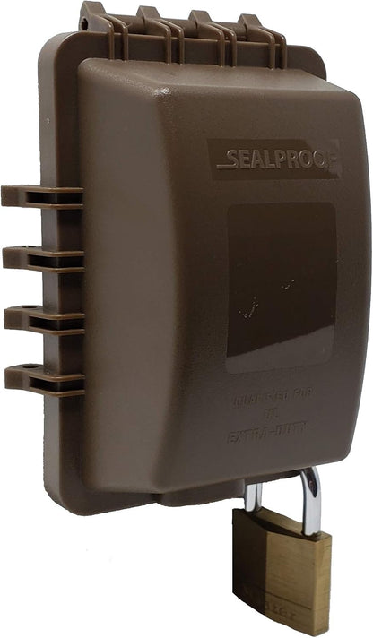 Sealproof 1-Gang Weatherproof In Use Outlet Cover | Horizontal/Vertical Outdoor Plug and Receptacle Protector, Lockable Bubble Cover, UL Extra Duty Compliant, 18 Configurations, Gray