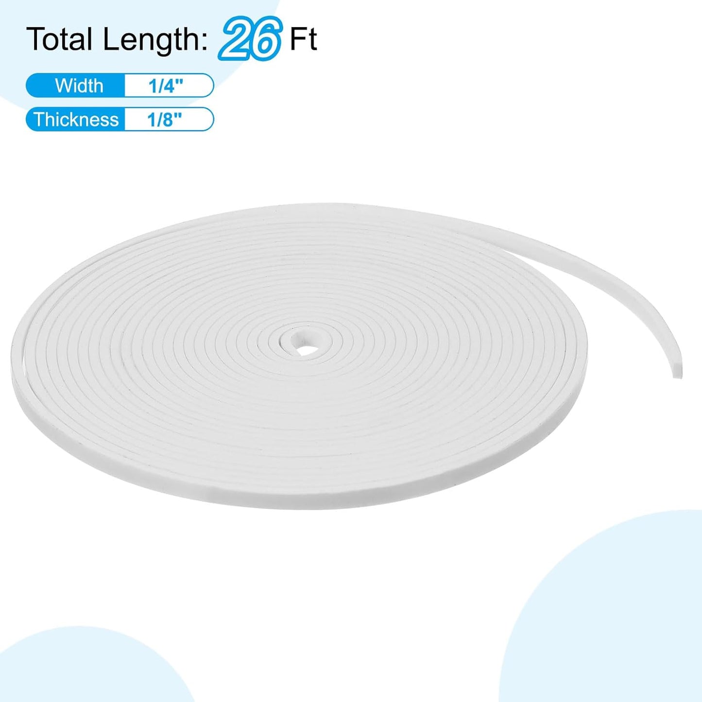 PATIKIL Weather Stripping Door Seal Strip, 3/8 Inch x 1/4 Inch x 32 Ft Self Adhesive Soundproof High Density Foam Tape Insulation for Door Window Air Conditioning, White - Colors B