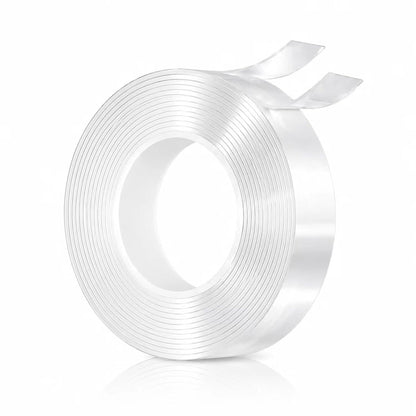 Nano Tape Double Sided Heavy Duty 1/2''×10Ft Removable Washable No Residue | Clear Adhesive Tape Multipurpose Mounting Tape for Wall, Carpet, Pictures, Home Decor, Office & DIY