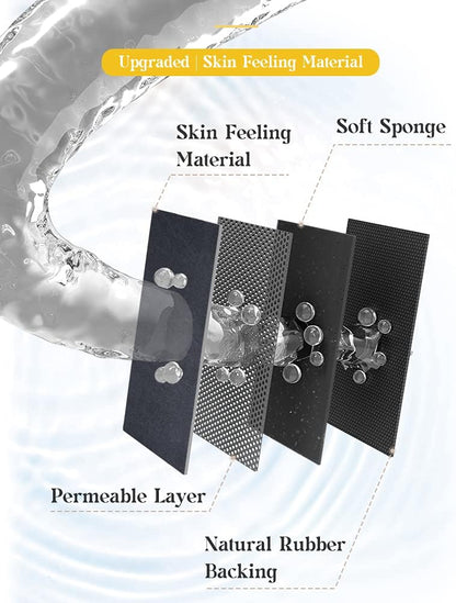 MontVoo -Bath Mat-Rubber Backing Non SlipThin Bathroom Rugs Fit Under Door- Quick Dry Absorbent Faux Suede Surface Grey Bathroom Floor Mats-Shower Rug for in Front of Bathtub Shower Gray 16x24