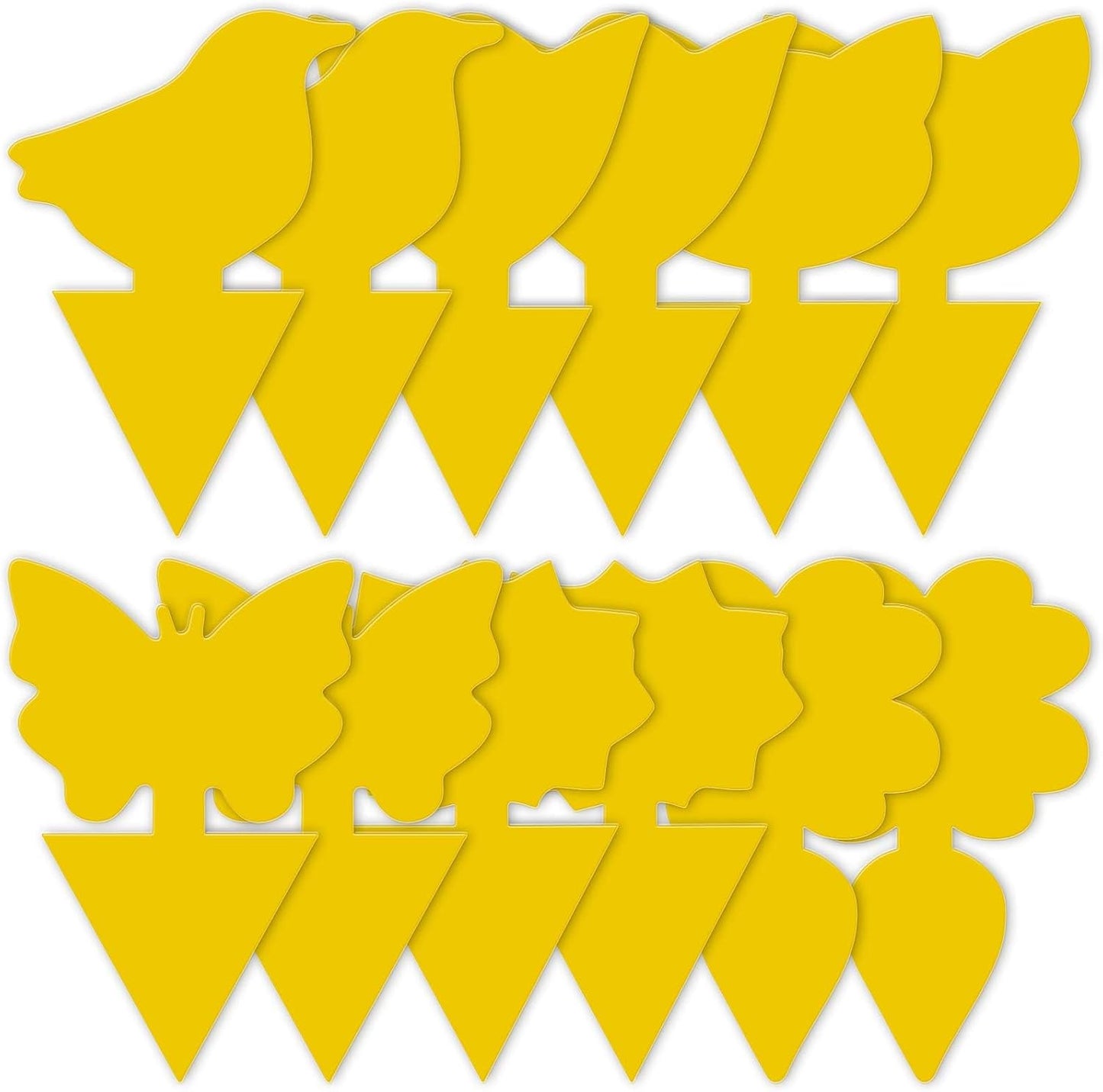 60 Pack Fruit Fly Traps Fungus Gnat Traps, Fruit Shape Yellow Sticky Bug Traps for Indoor Outdoor Plants, Dual-Sided Sticky Traps for Whiteflies, Aphids & Flying Insects