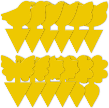 60 Pack Fruit Fly Traps Fungus Gnat Traps, Fruit Shape Yellow Sticky Bug Traps for Indoor Outdoor Plants, Dual-Sided Sticky Traps for Whiteflies, Aphids & Flying Insects