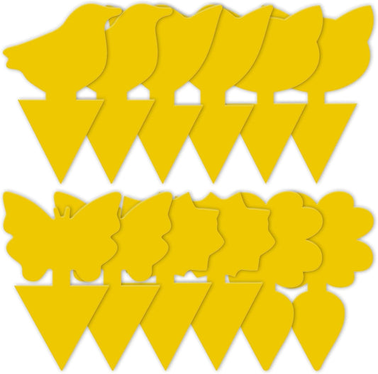 60 Pack Fruit Fly Traps Fungus Gnat Traps, Fruit Shape Yellow Sticky Bug Traps for Indoor Outdoor Plants, Dual-Sided Sticky Traps for Whiteflies, Aphids & Flying Insects