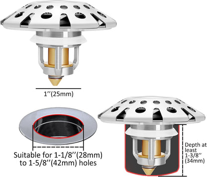 AzWzz Bathroom Sink Stopper,Sink Hair Catcher,Bathroom Sink Drain Strainer Pop Up Drain Cover Plug,Universal for 1.1 to 1.65in Sink Drain Hole