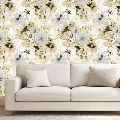Red Watercolor Floral Peel and Stick Wallpaper Removable Self Adhesive Floral Wall Covering for Living Room Bedroom Accent Wall 17.7 x 70.8 in