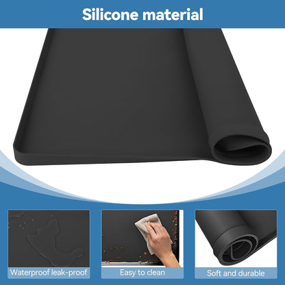 Washing Machine Drain Pan– Duty Waterproof Washing Machine Tray with Raised Edge, Washer Tray for Floor Protection, Topper Protector Mat for Washers & Dryers (Black, 27''x27''-1pcs)