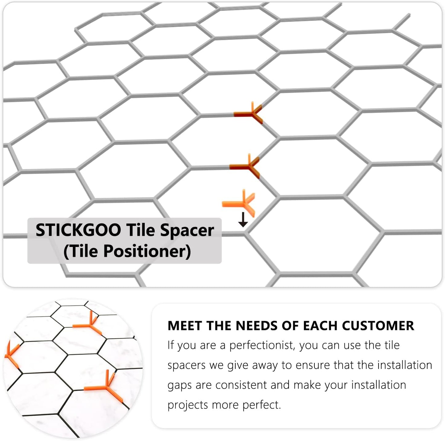 STICKGOO Peel and Stick Backsplash for Kitchen, Self-Adhesive Tile Hexagon Mosaic Tiles (10 Sheets, White Marble with Metal Gold )