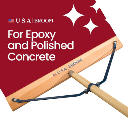 36" Heavy Duty Outdoor Push Broom with 60" Handle. Ideal for Asphalt, Concrete & Heavy Debris. Durable American Made Steel Brackets-Stainless Steel Hardware. No Plastic. 100% USA Made