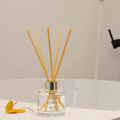 100ml Scent Diffuser with 6 Fiber Sticks, 3.5 oz Reed Diffuser Set Aromatherapy Fragrance Diffusers Air Fresheners for Home Bedroom Bathroom (Coconut)