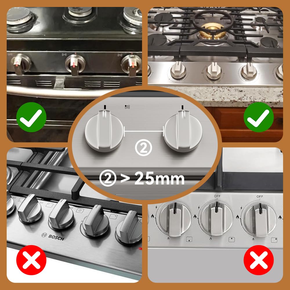 EUDEMON 5 Pack Baby Safety Gas Stove Knob Locks,Childproof Lock for Big,Small Knobs,Eay to Install & Use (Black)