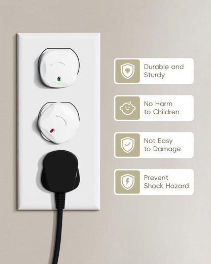 Outlet Covers Baby Proofing - 40 Pack Plug Covers Baby Proofing with Unique Rotating Design, Outlet Plug Covers to Prevent Electrical Shock, for US 3-Prong, Home, Office, School, White