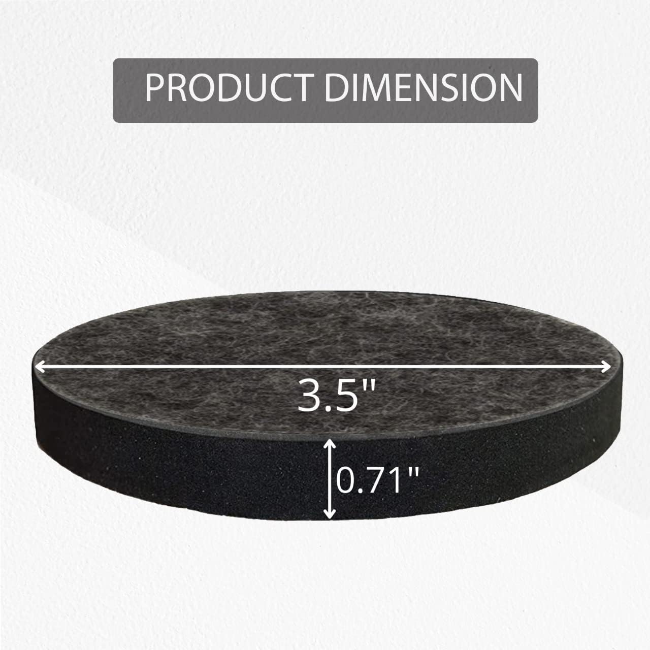 Performore 16 Pack Heavy-Duty Felt Furniture Sliders 3.5-Inch Round Floor Protectors Reusable Pads for Moving Chairs, Sofas, Tables on Carpet & Hardwood