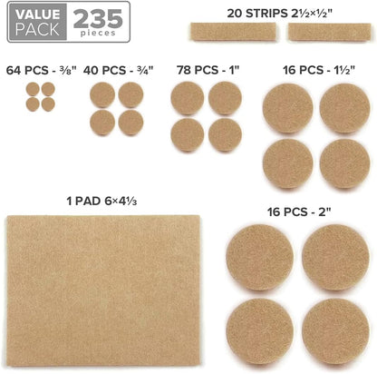 Felt Furniture Pads X-PROTECTOR - 48 Premium Floor Protector Chair Felts for Feet Wood Floors Best Hardwood Protect Your Hard Floors! (Brown)