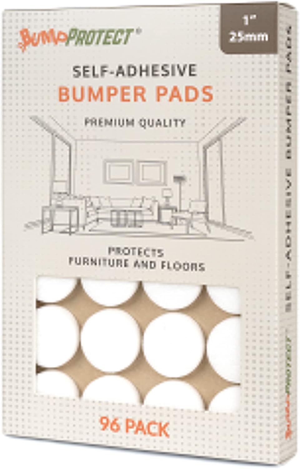 Furniture Felt Pads 3/4" (19mm) Diameter Round 3M Self Adhesive Protects Furniture and Floors Against Bumps and Scratches 140 Pack - Black