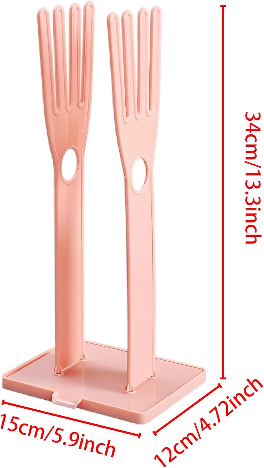 Kitchen Glove Holder Stand Dryer Rack Reusable Plastic Mitten Drying Organizer for Dishwashing Rubber Gloves Towel Storage Sink Holder Multi-Functional Cleaning Tool, Blue