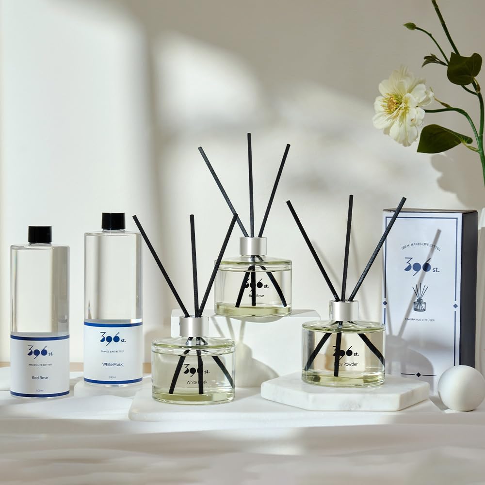 396 st. Reed Diffuser, Baby Powder, 200ml(6.7oz) / Reed Diffuser Sets, Home Fragrance, Scented Oils, Home & Bathroom Décor