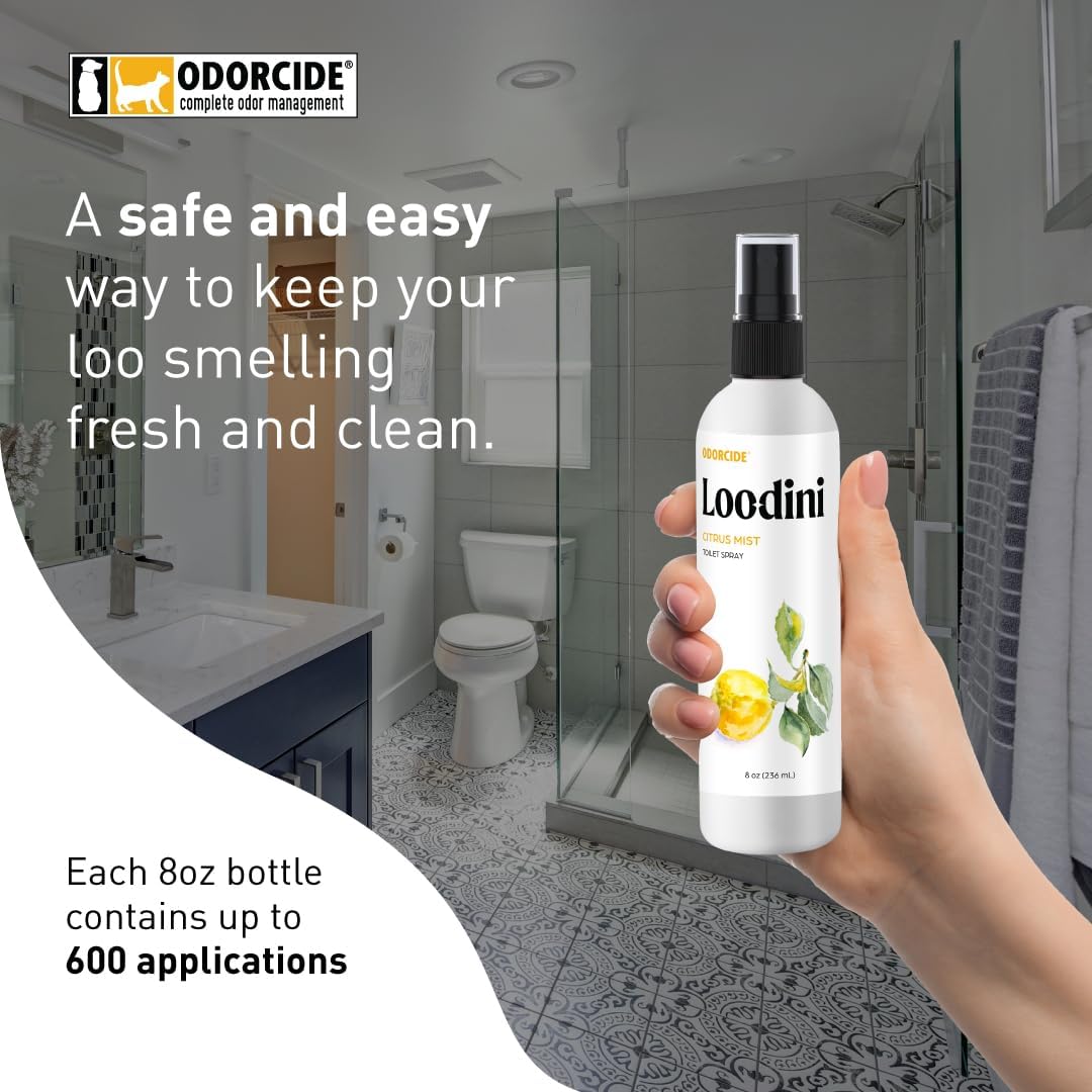 Odorcide Loo-Dini Lavender Vanilla 8oz Toilet Spray & Bathroom Spray – Use This Bathroom Spray Odor Eliminator Before You Go – Poop Spray For Toilet and Bathroom Air Freshener & Bathroom Deodorizer