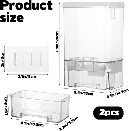 Rainmae 2 Pack Laundry Detergent Dispenser Set Wall-Mounted Containers for Scent Booster Beads and Softener Beads Laundry Powder Dispensers Storage Organizer for Laundry Bathroom Dorm and Hotel