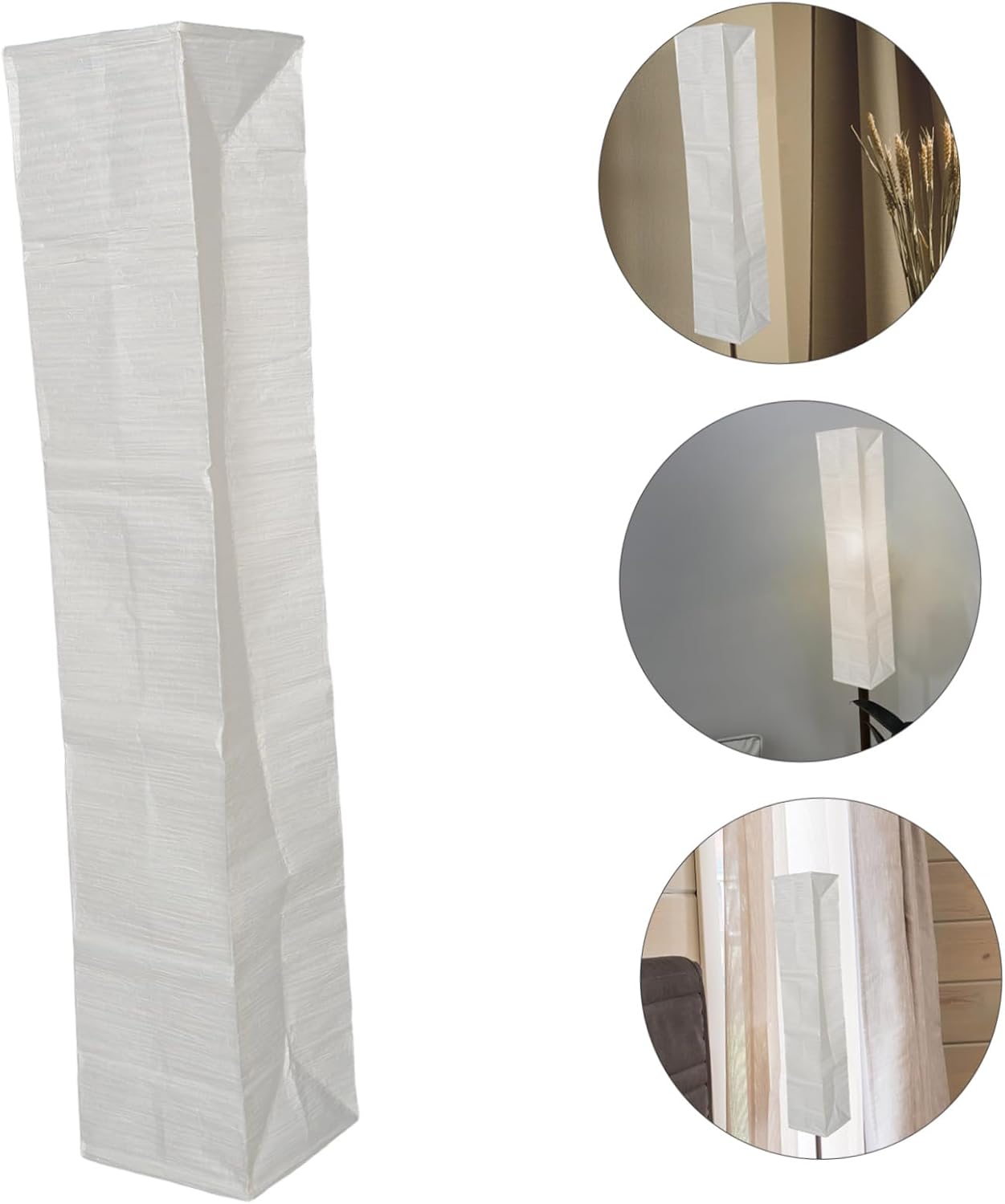 Foldable Japanese Paper Floor Lamp Shade Replacement with Soft Light for Living Room Bedroom Office - Easy Installation Modern Design 49.2X9.8X9.8In