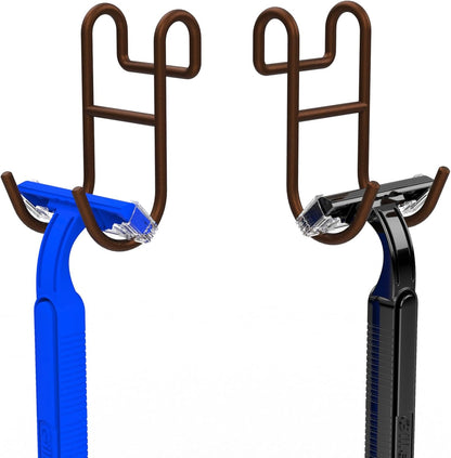 Bronze Shower Caddy - 4 Pack Open Shelf Hooks for Loofah, Razor, Shower Accessories