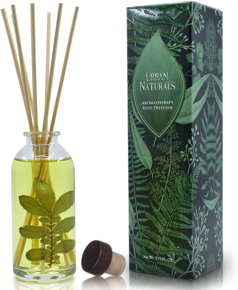 Urban Naturals Smoked Vanilla Reed Diffuser Set with Vanilla Bean, Sandalwood & Leather | Made in the USA - Colors C
