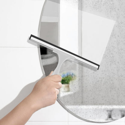 SetSail Squeegee for Shower Glass Door Stainless Steel Shower Squeegee for Glass Doors All-Purpose Window Squeegee for Tile Shower Walls, Sink, Mirror, Bathroom, Car Window Cleaning 10 Inches