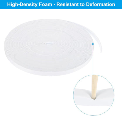 PATIKIL Weather Stripping Door Seal Strip, 3/8 Inch x 1/4 Inch x 32 Ft Self Adhesive Soundproof High Density Foam Tape Insulation for Door Window Air Conditioning, White - Colors B
