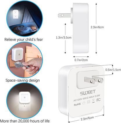 Sujeet Night Light, Night Lights Plug into Wall 8-Pack, Nightlight Plug in Night Light, Dusk to Dawn Night Lamp Led (Warm White)