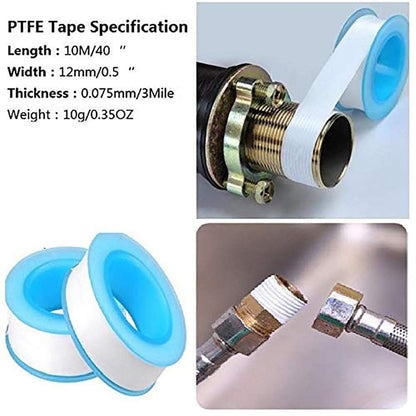 GCQ Teflon Thread Seal Tapes，PTFE Thread Seal Tape for Plumbers Sealant Tape for Leak Water Pipe Thread 3/4 inch x 790 inch (5 Pack/White)