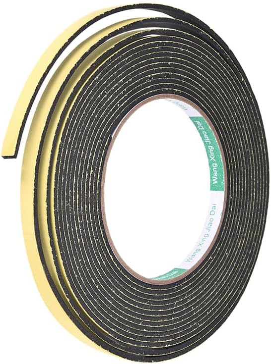 uxcell Sealing Foam Tape 5mm Wide 3mm Thick 4m/13ft Long, Self Adhesive Weather Strip for Window Door Insulation, Pack of 2