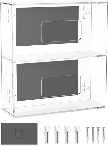 HIIMIEI Glove Holder for Wall Mount: Magnetic Gloves Box Holder, Acrylic Disposable Rubber Latex Glove Dispenser