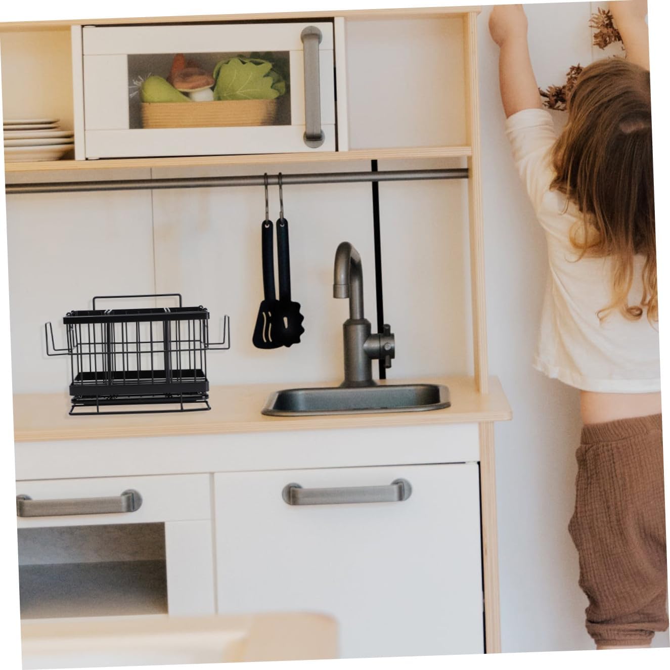 Happyyami 1pc Stainless Steel Adjustable Sponge Shelf Wall-Mounted Dish Cloth Rack Ventilated Design for Kitchen Storage for Drying Rags and Cleaning Utensils