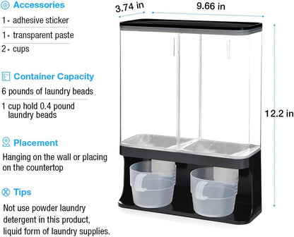 Conworld Laundry Detergent Dispenser, Scent Booster Beads Dispenser for Laundry Room Organization, Suitable for Beads, Stain Remover Powder